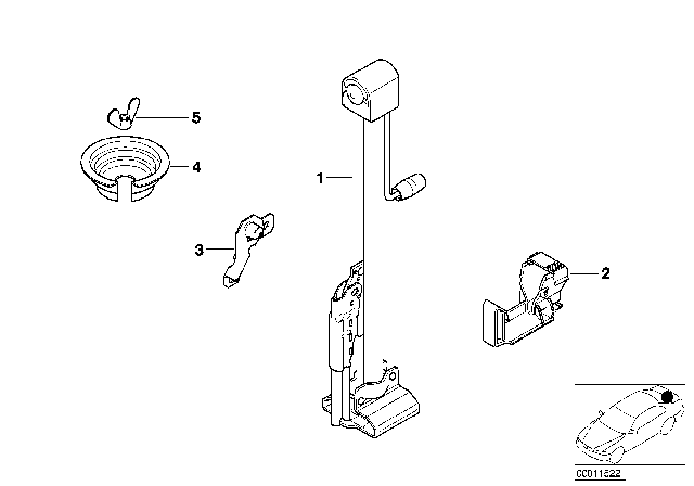 2001 BMW 750iL Tool Kit / Lifting Jack Diagram