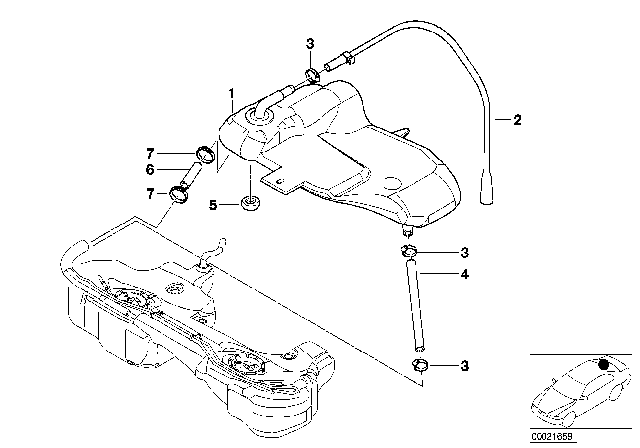 2005 BMW 320i Expansion Tank Diagram