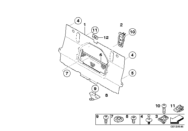 2008 BMW 328i Trim Panel, Bulkhead Diagram