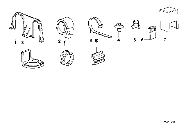 1988 BMW 750iL Cable Holder Diagram