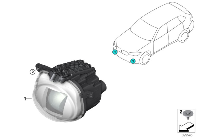 2016 BMW X5 Headlight, Dynamic Light Spot Diagram