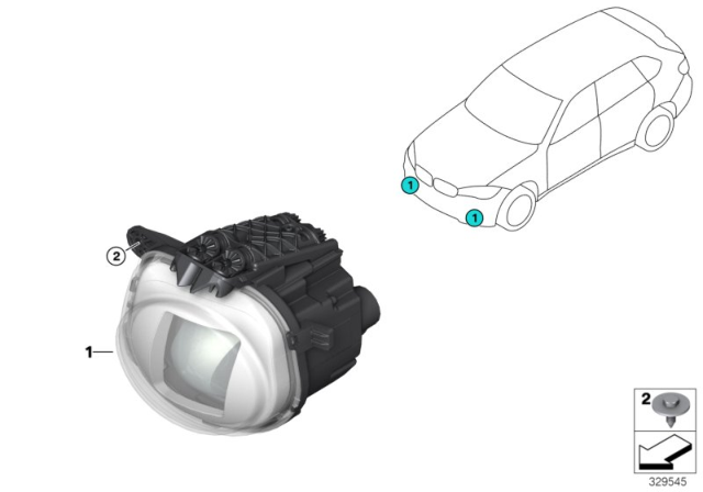 2018 BMW X6 Headlight, Dynamic Light Spot Diagram