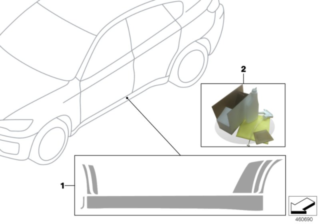 2011 BMW X6 M Stone Impact Prot., Transparent, Left Diagram for 51912166875