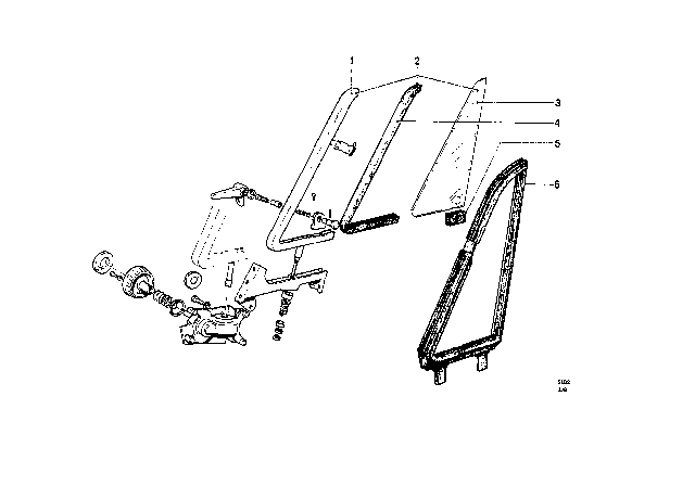 1969 BMW 2000 Glazing Diagram 6