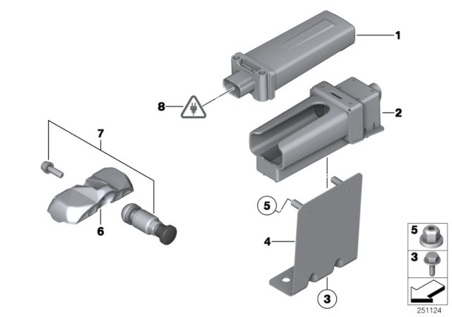 2011 BMW 1 Series M Bracket Control Unit Rdc Diagram for 36136796534