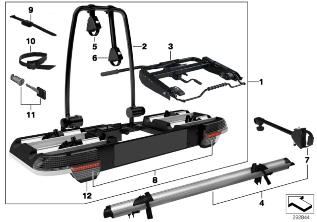 2007 BMW 328i Bicycle Rack, Trailer Coupling Diagram 2