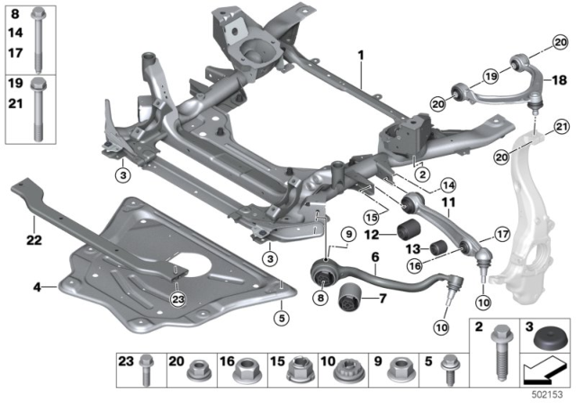 2016 BMW X5 Front Axle Support, Wishbone / Tension Strut Diagram
