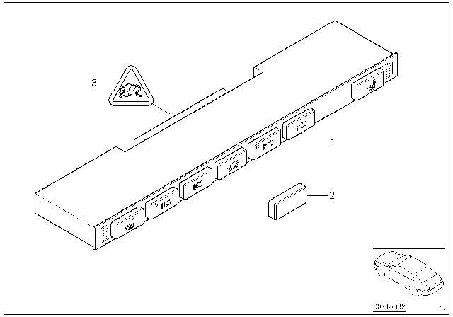2001 BMW X5 Switch Unit, Centre Console Diagram
