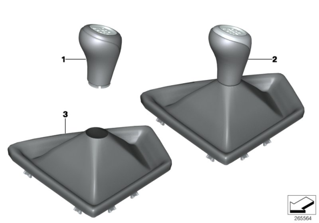 2018 BMW 440i Leath. Gearlever Knob W/Gaiter/6-Speed Diagram for 25117596086