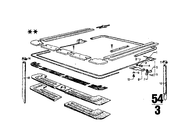 1971 BMW 3.0CS Guide Diagram for 54121815144