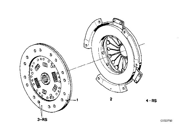 1974 BMW Bavaria Gearshift / Clutch Diagram