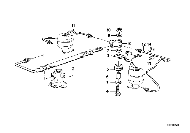 1993 BMW 740i Levelling Device / Tubing / Attaching Parts Diagram 2