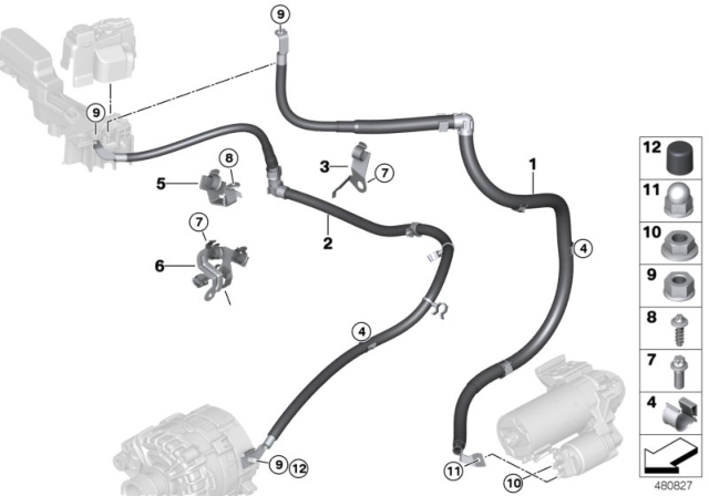 2020 BMW M5 Starter Cable / Alternator Cable Diagram