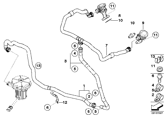 2007 BMW M6 Emission Control Pipes Diagram 2