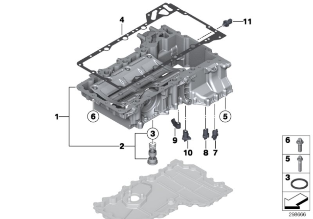 2011 BMW Alpina B7 Oil Pan Part, Oil Level Indicator Diagram 2