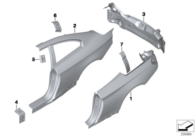 2014 BMW M6 Side Panel / Tail Trim Diagram