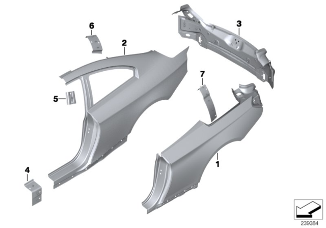 2016 BMW 650i Side Panel / Tail Trim Diagram