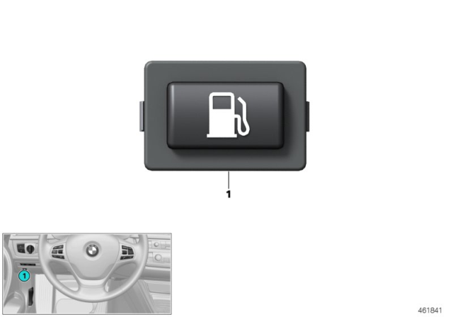 2016 BMW 330e Pressurized Tank Release Button Diagram