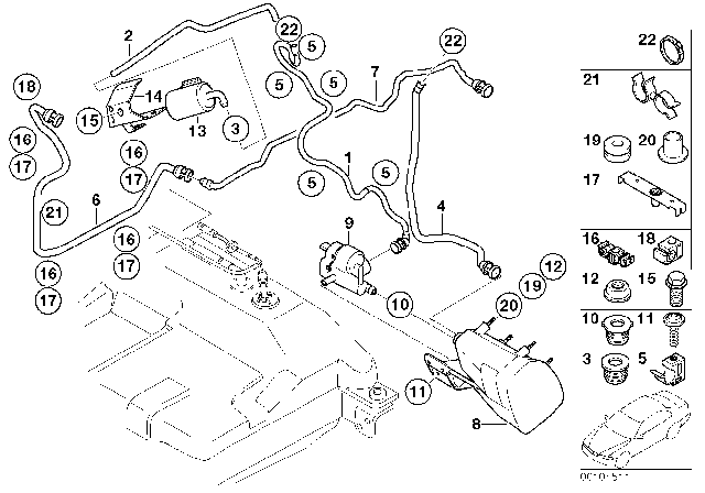 2003 BMW Alpina V8 Roadster Vent Pipe, Dust Filter Diagram for 16131184581