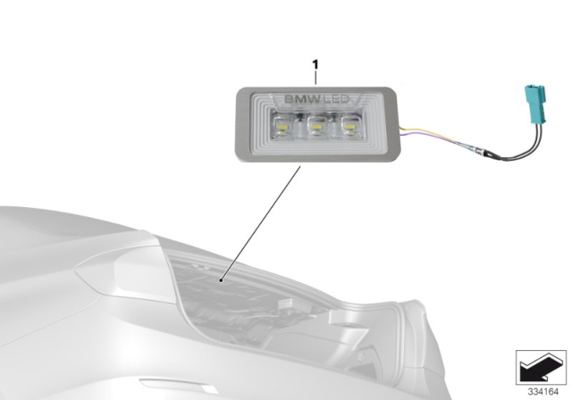 2009 BMW 328i BMW Luggage Compartment Light LED Diagram