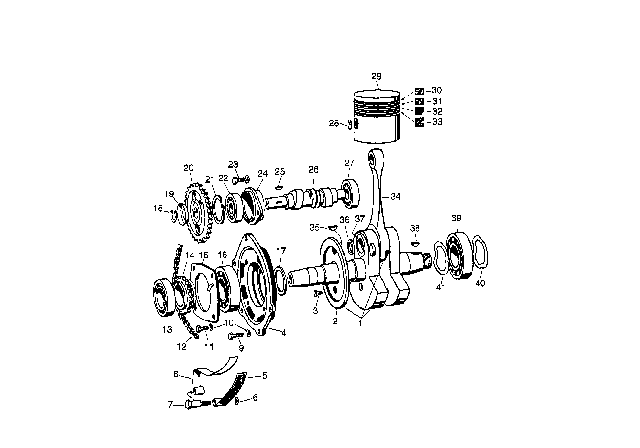 1956 BMW Isetta Timing Chain Tensioner Diagram for 11310032110