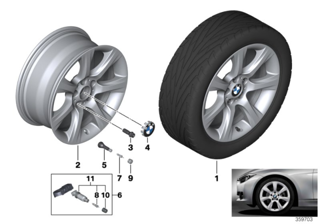 2014 BMW 320i BMW LA Wheel, Star Spoke Diagram 8