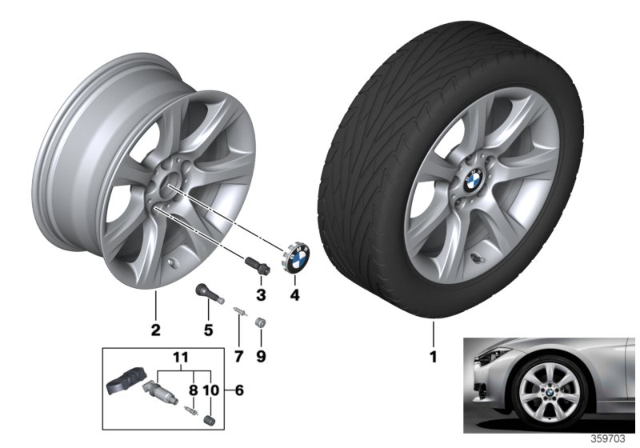 2014 BMW 428i xDrive BMW LA Wheel, Star Spoke Diagram 8