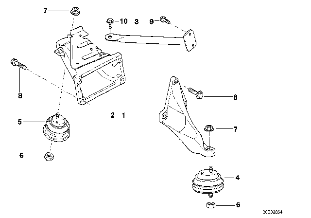 1997 BMW 528i Support Diagram for 22111093110