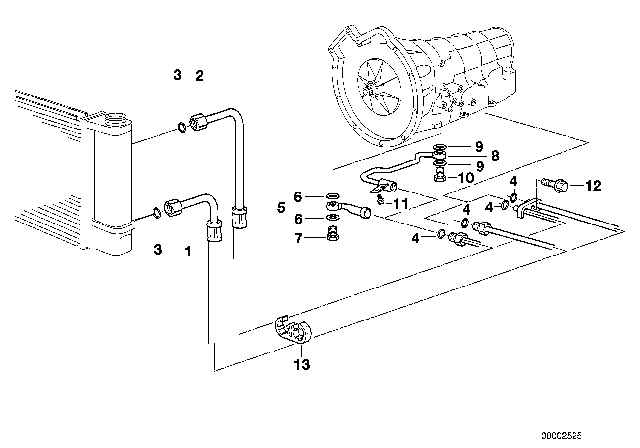 1992 BMW 750iL Transmission Oil Cooling Diagram