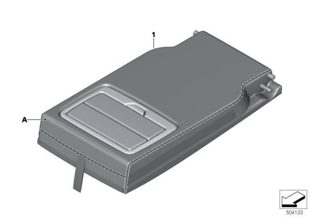 ARMREST, LEATHER, REAR CENTE Diagram for 52207993195