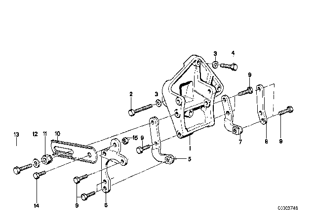 1988 BMW 528e Supporting Bracket Diagram for 32411264642