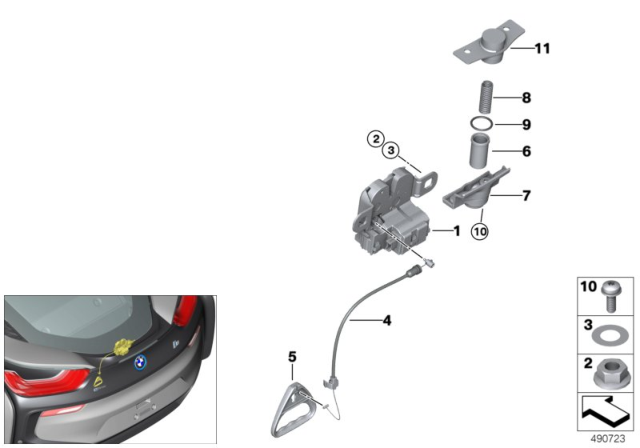 2017 BMW i8 Trunk Lid / Closing System Diagram