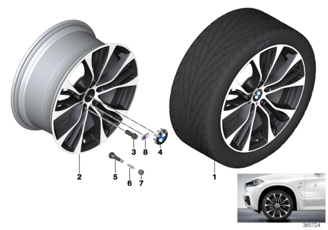 2017 BMW X4 BMW LA Wheel, M Double Spoke Diagram 5