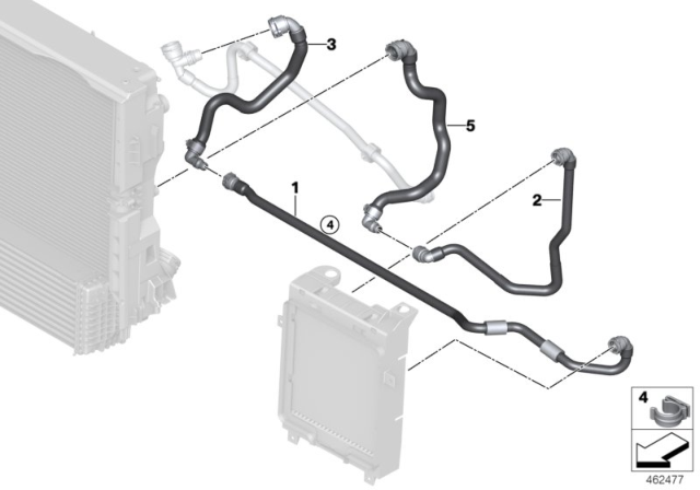 2016 BMW X5 Cooling System - Displaced Radiator Diagram