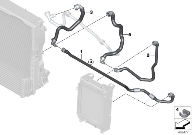 2018 BMW X5 Radiator Coolant Hose Upper Diagram for 17128619474