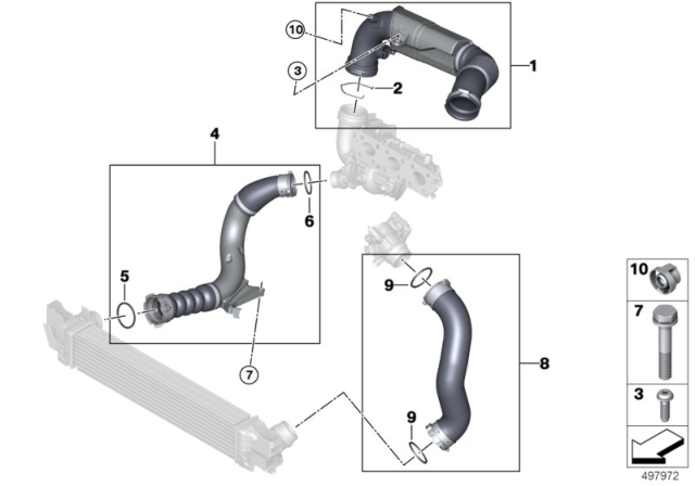 2019 BMW X1 Charge Air Line Diagram for 13717637197