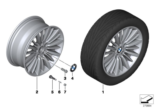 2014 BMW 328i xDrive BMW LA Wheel, Multi-Spoke Diagram 5