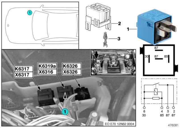 2010 BMW X5 Relay, Valvetronic Diagram 1