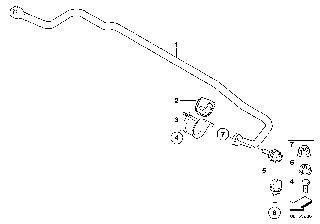 2014 BMW X6 Stabilizer, Rear Diagram