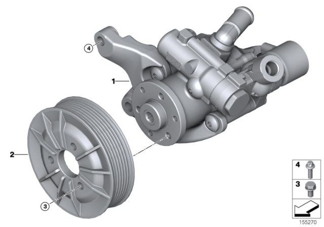 2009 BMW 135i Power Steering Pump Diagram 1