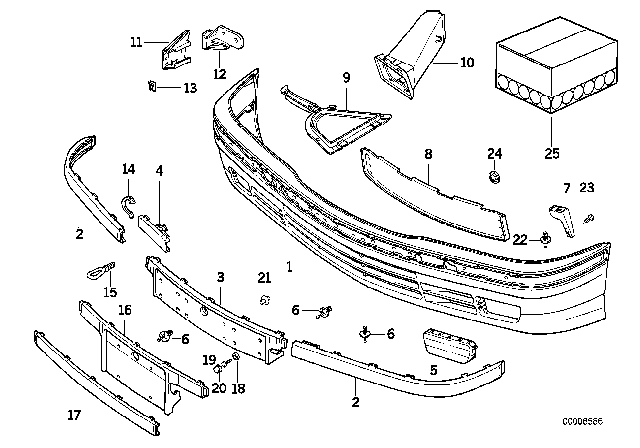 1994 BMW 325i Cover Diagram for 51118146078