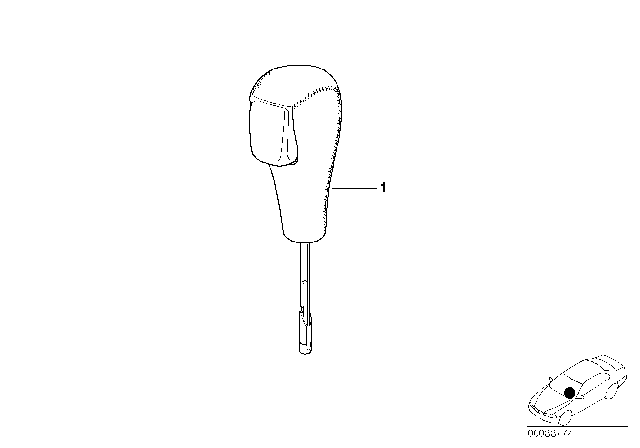 2006 BMW 325Ci Retrofit, Leather Selector Lever Knob Diagram