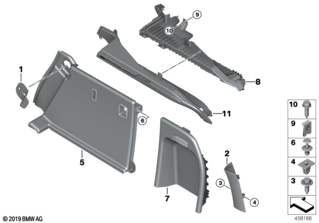 2016 BMW X6 Trunk Trim Panel Diagram 1