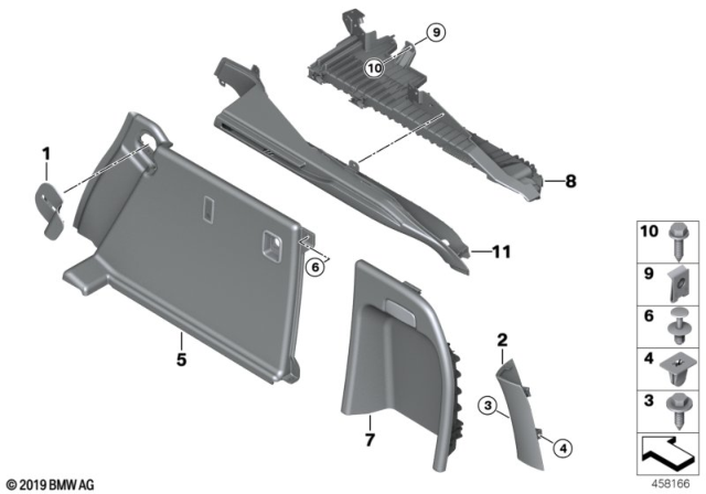 2017 BMW X6 Trunk Trim Panel Diagram 1