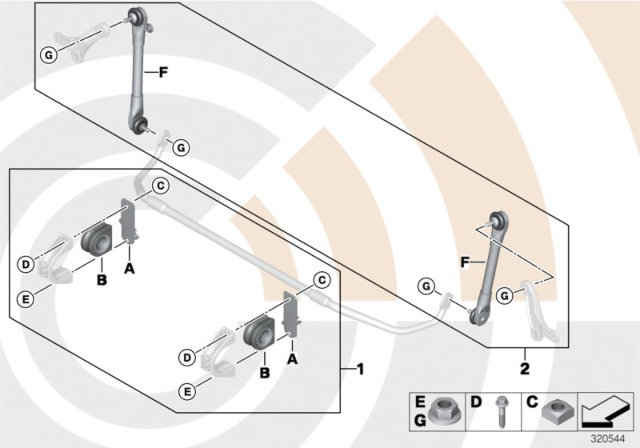 2007 BMW 650i Repair Kits, Anti-Roll Bar, Front Diagram 2