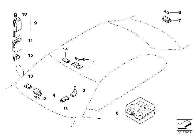 2004 BMW 325xi Various Lamps Diagram 2