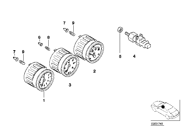 2001 BMW Z3 M Additional Information Instruments Diagram