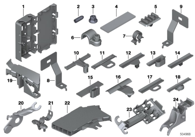 2004 BMW X3 Various Cable Holders Diagram