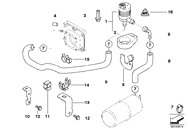 1998 BMW 540i Fuel Tank Breather Valve Diagram