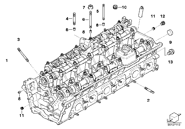 2005 BMW 760Li Intake Valve Gear Cylinder Head Diagram for 11127598762